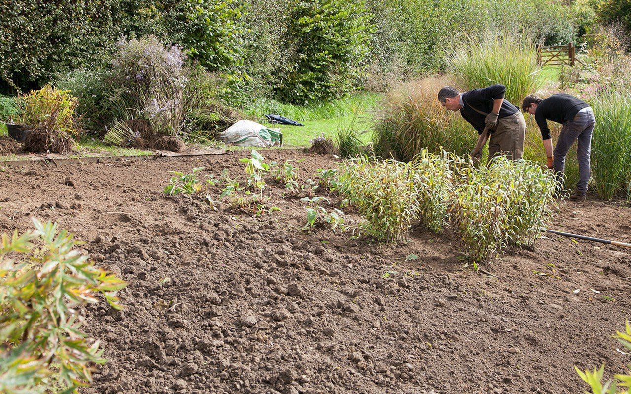 The Upper bed in Dan Pearson's new garden being prepared for planting. Photo: Huw Morgan