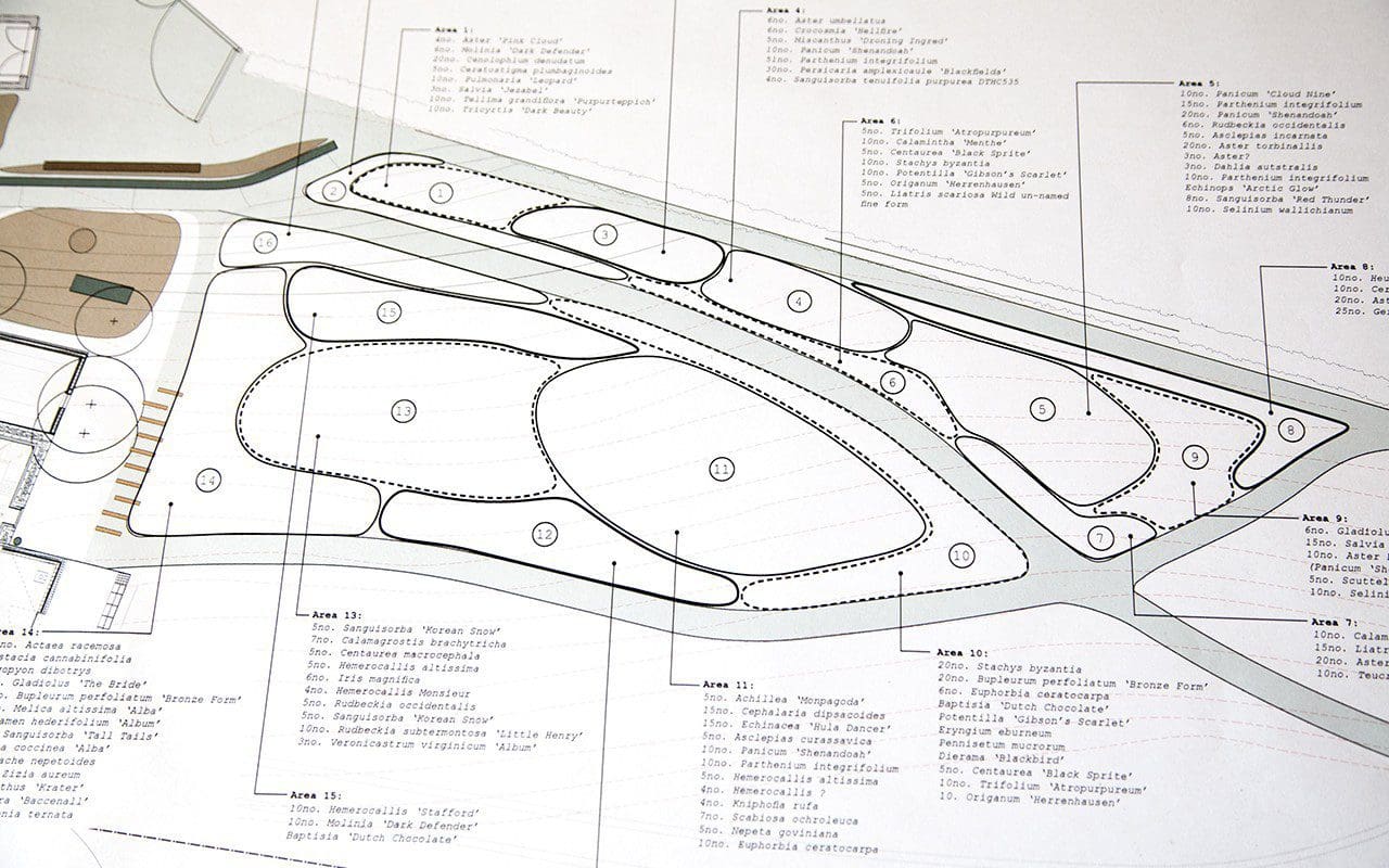 The layout plan for Dan Pearson's Somerset garden. Photo: Huw Morgan