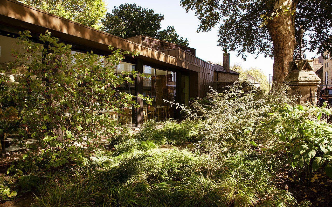 Woodland planting at the Garden Museum, London by dan Pearson. Photo Huw Morgan